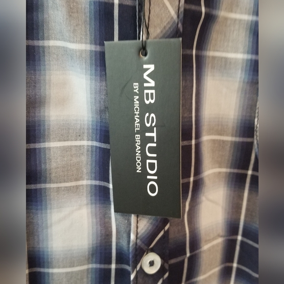 MB Studio Men's Button Down Long Sleeve XXL Plaid Shirt - Picture 6 of 9